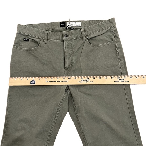 RVCA Mens Stay RVCA Button Fly Gray Straight cut Pants Size 34 - Picture 7 of 9